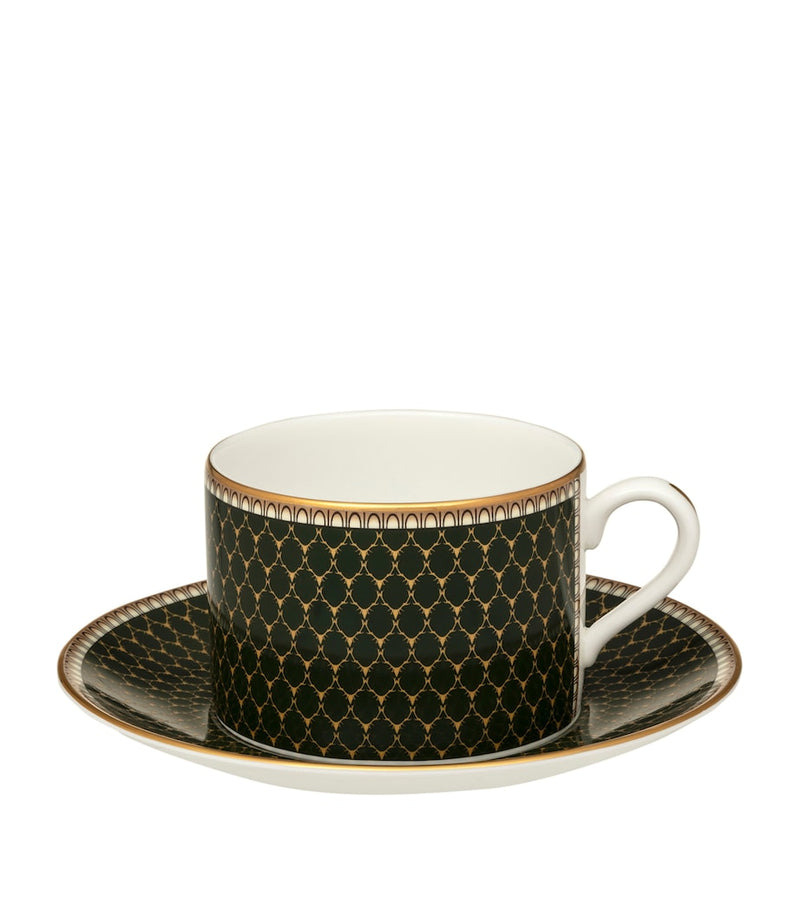 Halcyon Days Antler Trellis teacup and saucer, UK version