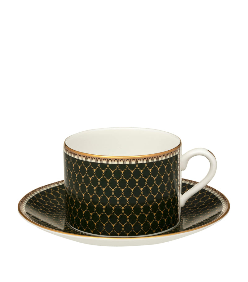 Halcyon Days Antler Trellis teacup and saucer, UK version