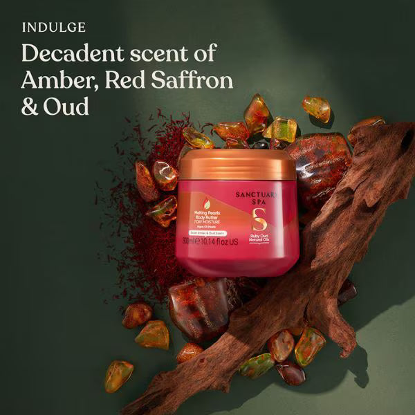 DNR Sanctuary Spa Ruby Oud Melting Pearl Body Butter 300ml - British product