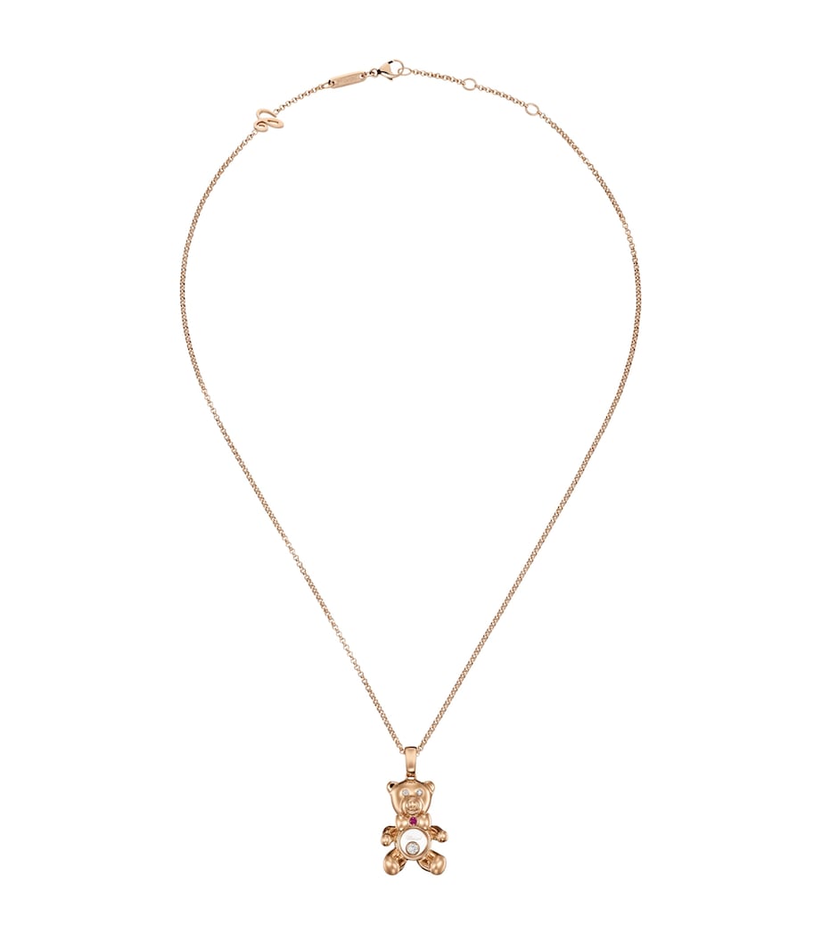 Chopard Happy Diamonds teddy necklace in rose gold - British product