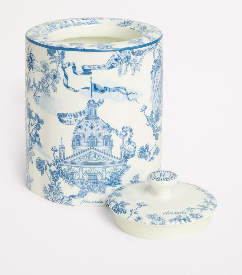 Harrods bone china toile tea caddy - British product