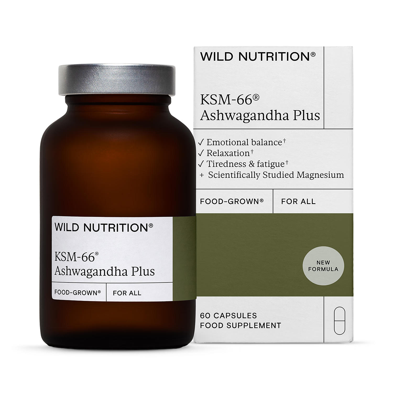 Wild Nutrition KSM-66 Ashwagandha Plus supplement 60 capsules - British product