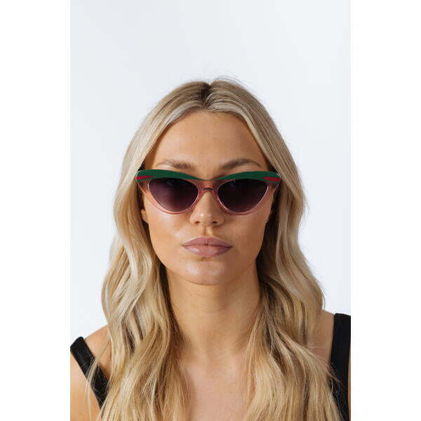 SVNX cat-eye sunglasses pink green - British product