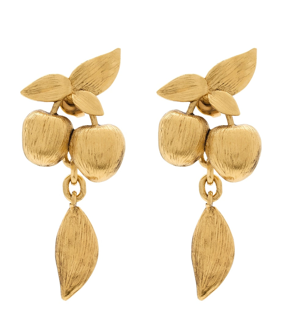 Saint Laurent Cherry-Bob earrings in gilded brass (British brand)
