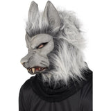 Smiffys werewolf grey latex mask with hair and ears, UK version