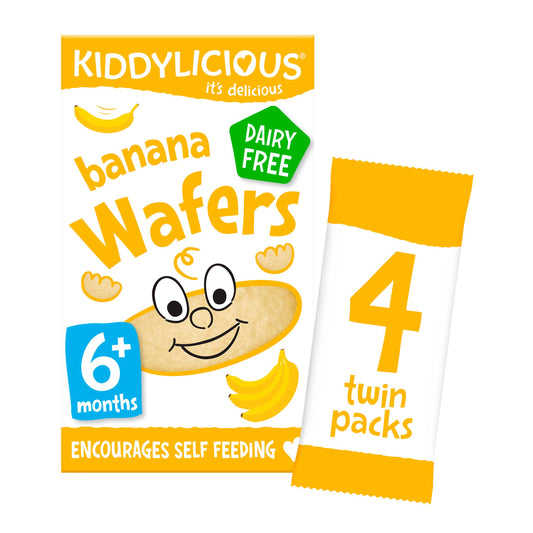 Kiddylicious Wafers Banana Baby Snack 6months+ Multipack 4x4g snacks & rusks Sainsburys   