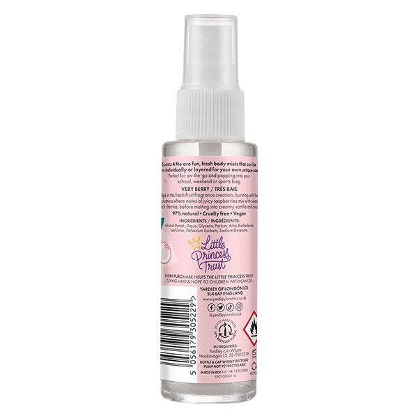 Scentz4me Yardley Fragranced Body Mist Very Berry Mist 100Ml