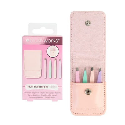 Superdrug Brushworks Travel Tweezer Set Pastels Stainless Steel 5cm- Buy online at McGrocer