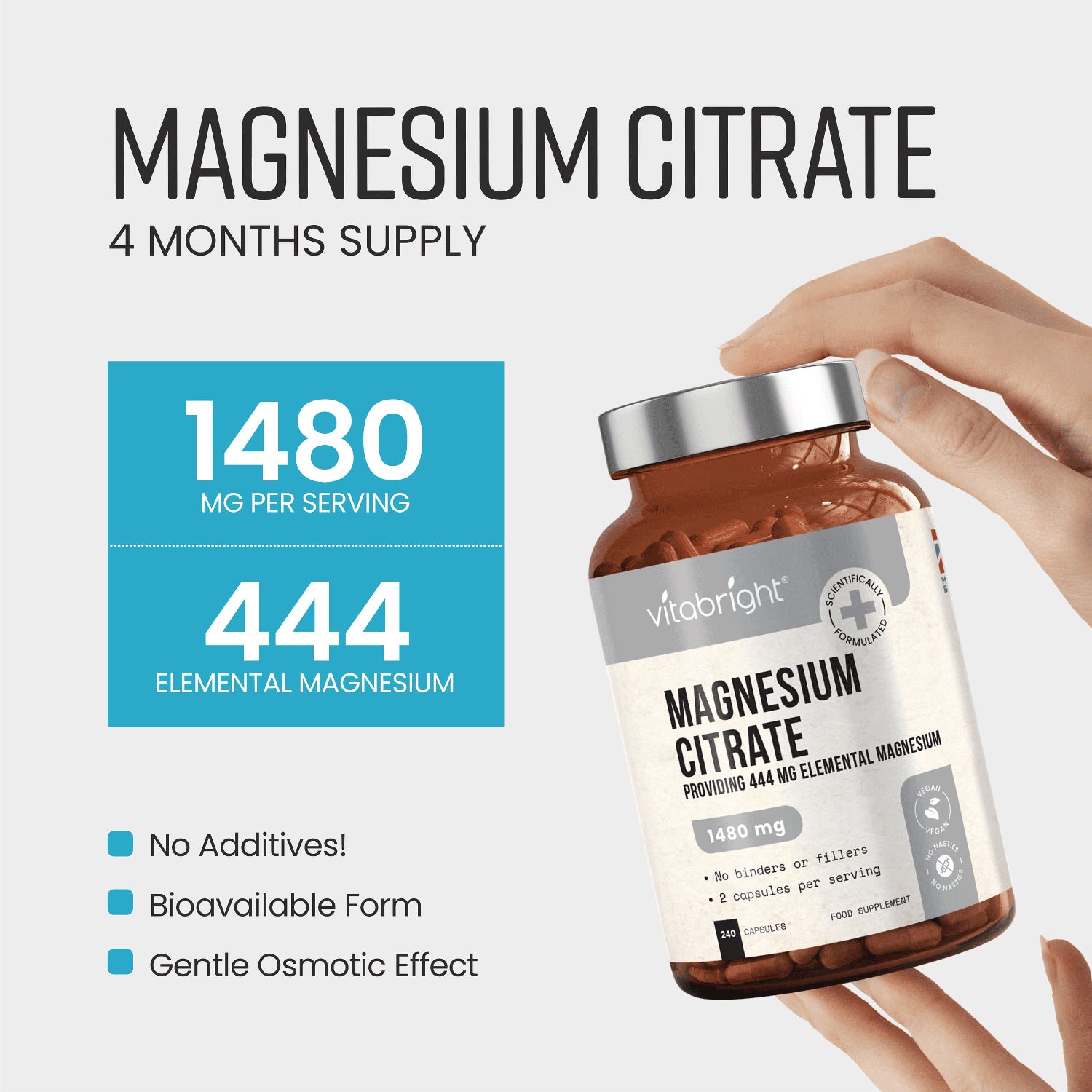 VitaBright Magnesium Citrate 240 capsules UK version