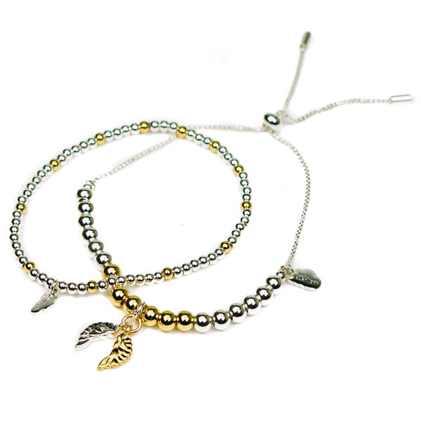 Estella Bartlett bracelet duo silver gold beaded - British product
