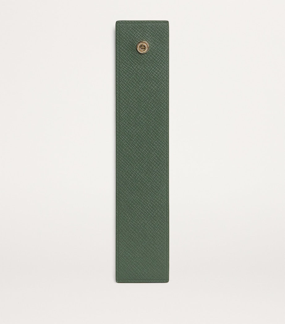 Harrods leather embossed-logo bookmark, UK version