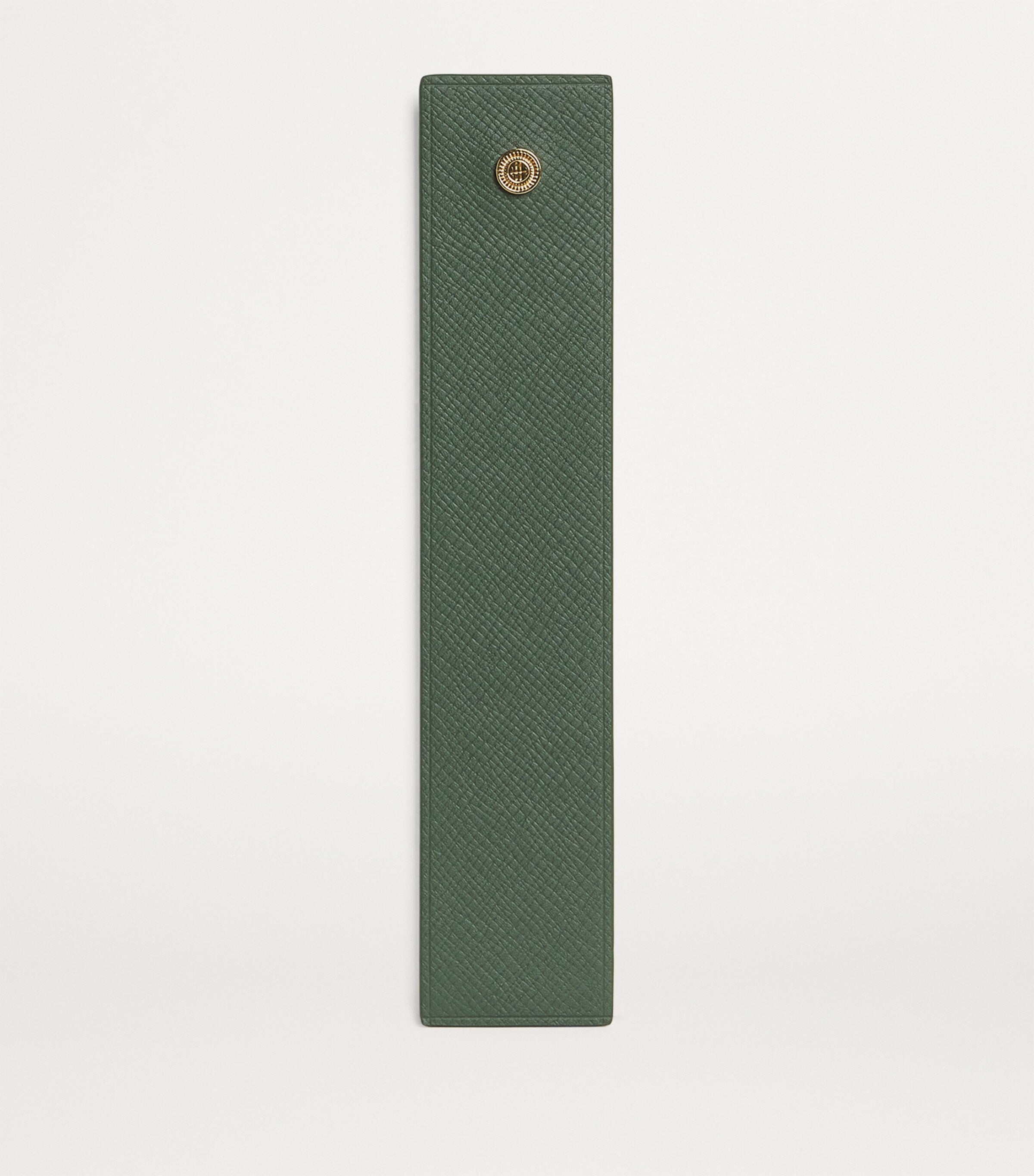 Harrods leather embossed-logo bookmark, UK version