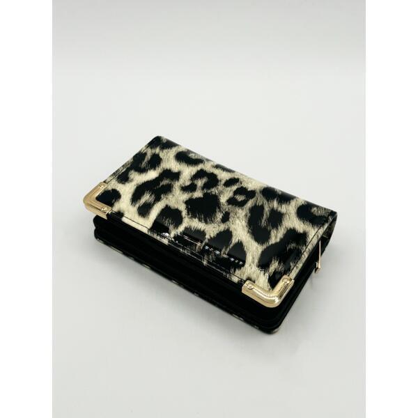 SVNX leopard print purse black leopard 15cm (British brand)