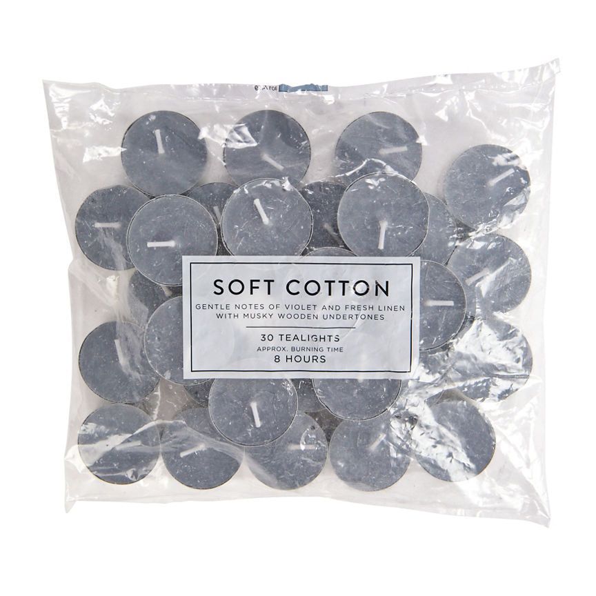 George Home Fresh Cotton Scented 8 Hour Burn Tealights 30pk General Household ASDA   