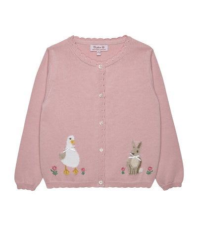 Harrods Trotters Bomulls And og Kanin Intarsia Barne Cardigan (2-5 år) - Kjøp online hos McGrocer