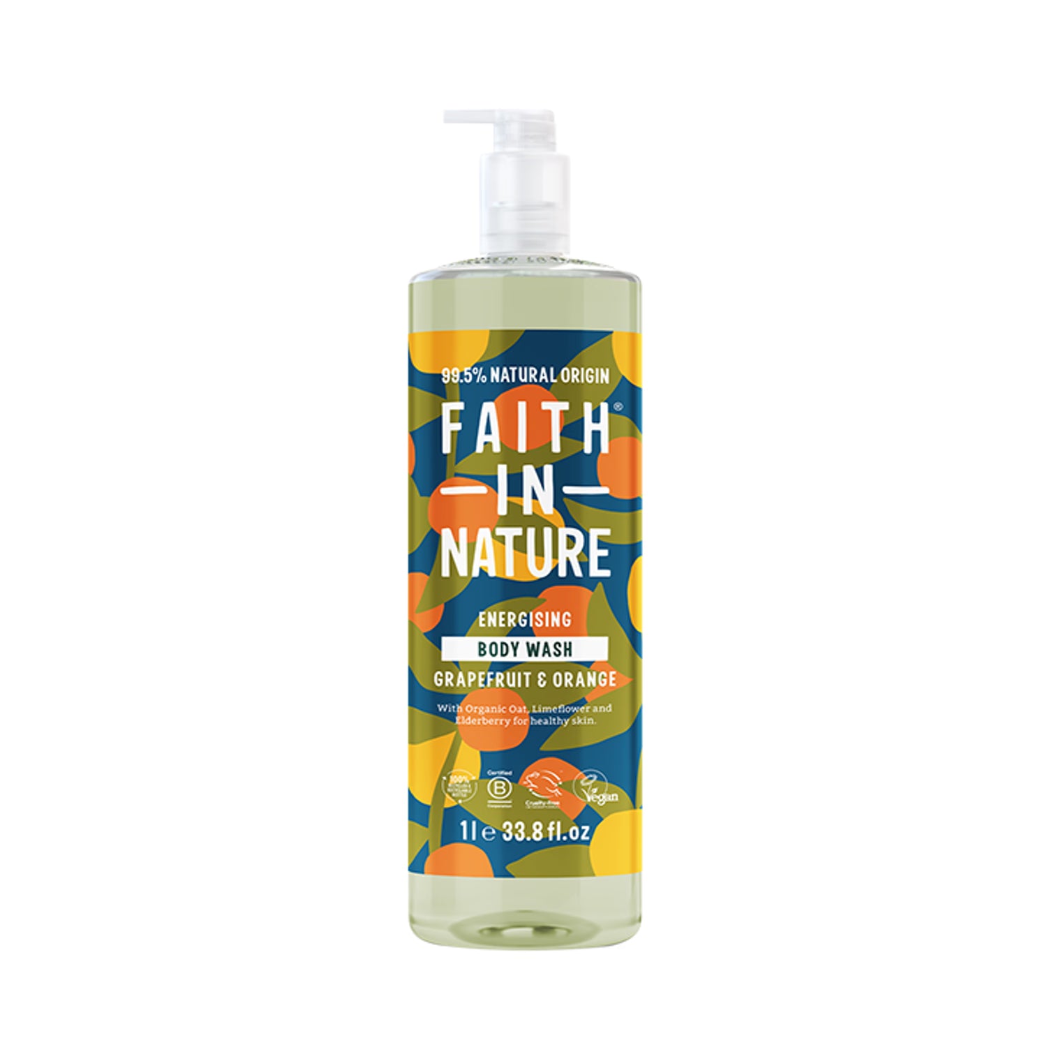 Faith In Nature Grapefruit Orange Body Wash 1L - British product