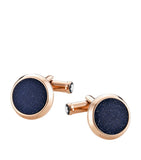 Montblanc Meisterstück cufflinks blue goldstone stainless steel - British product