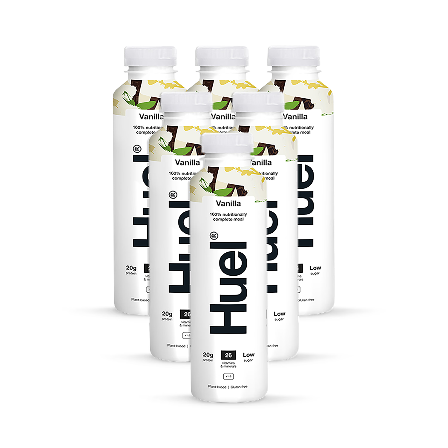 Huel meal replacement vanilla 6 x 500ml bottles, imported from the UK