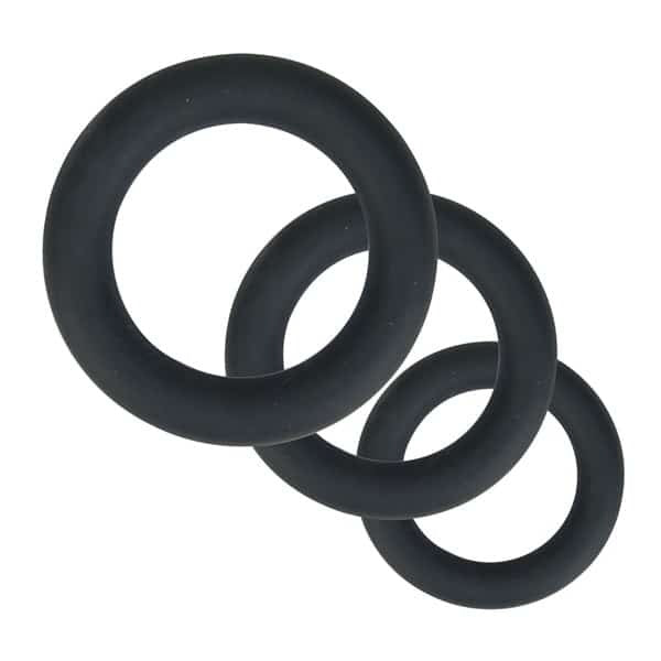 Loving Joy thick silicone cock rings 3 pack grey, UK version