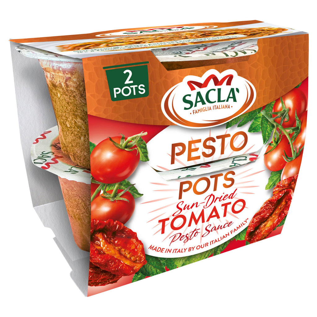 Sacla' Sun Dried Tomato Pesto Sauce Pesto Pots 2x45g