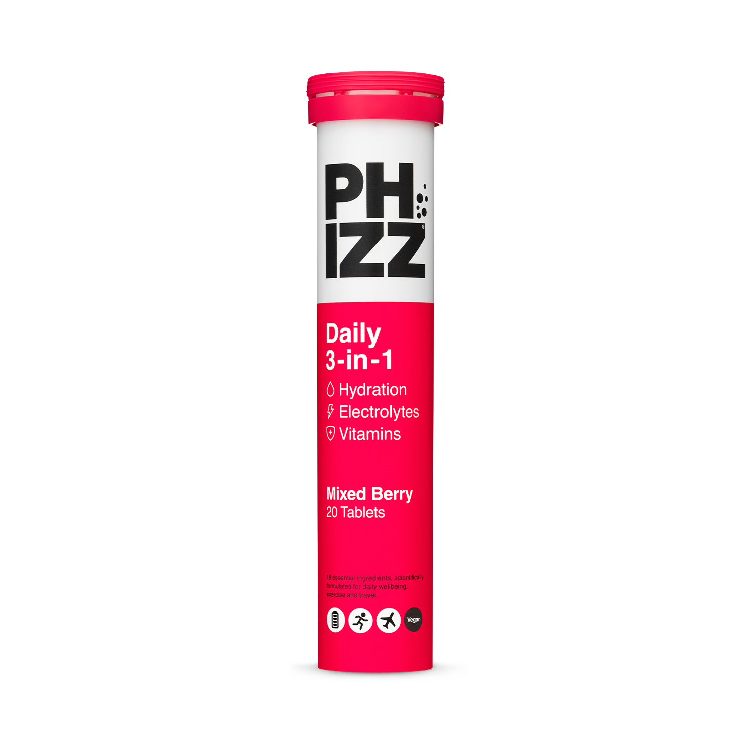 Phizz berry effervescent hydration tablets 20 count (British brand)