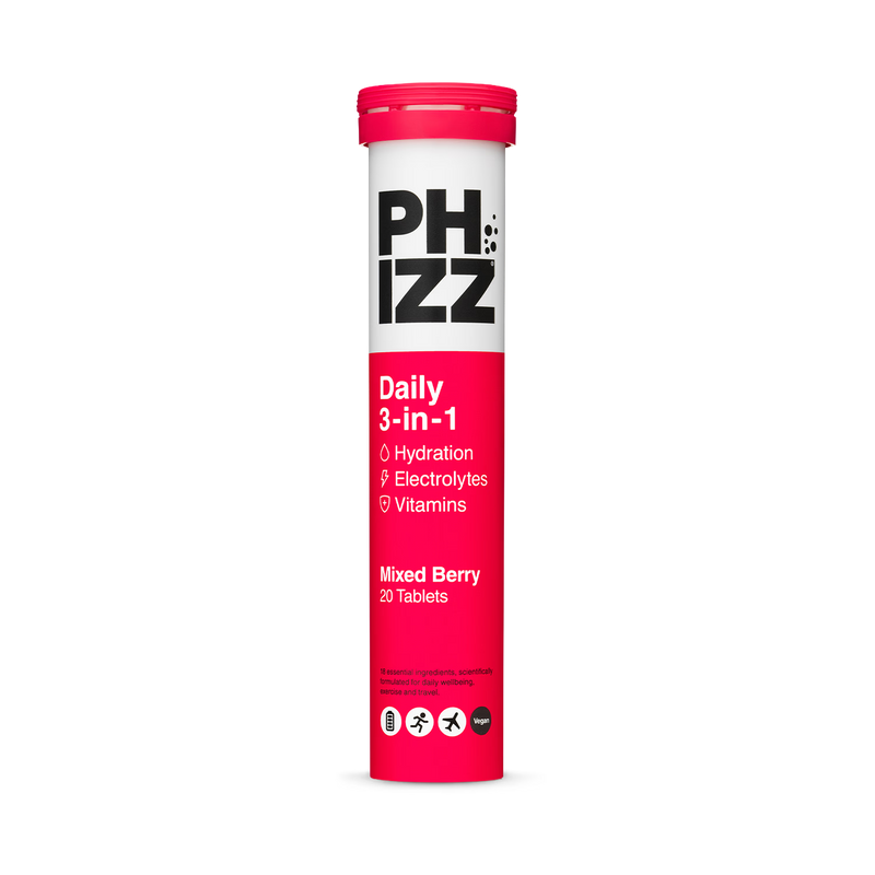 Phizz berry effervescent hydration tablets 20 count (British brand)