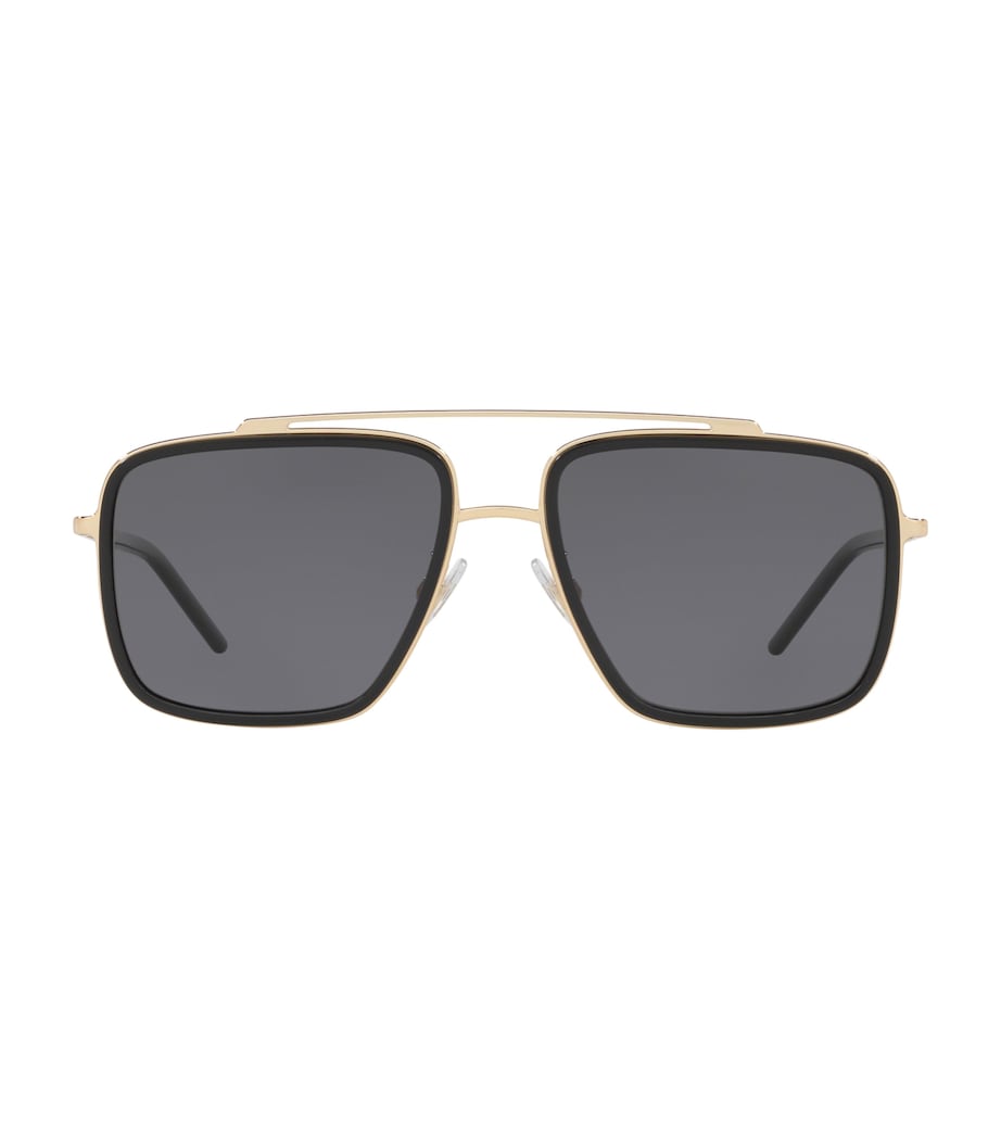 Dolce&Gabbana gold-tone metal square sunglasses made in Italy, UK version