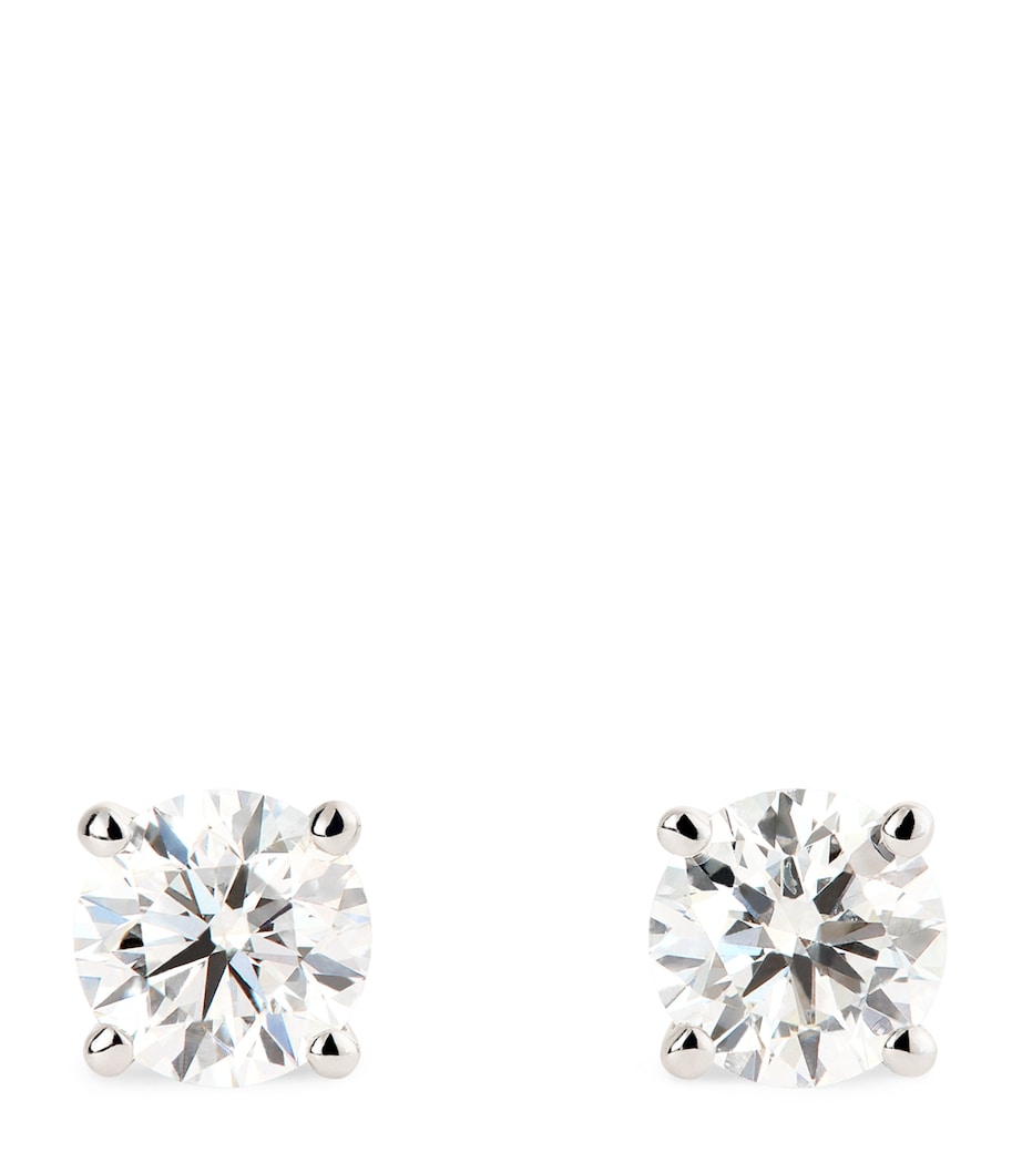 Harrods diamond stud earrings 0.50ct 18K white gold, imported from the UK