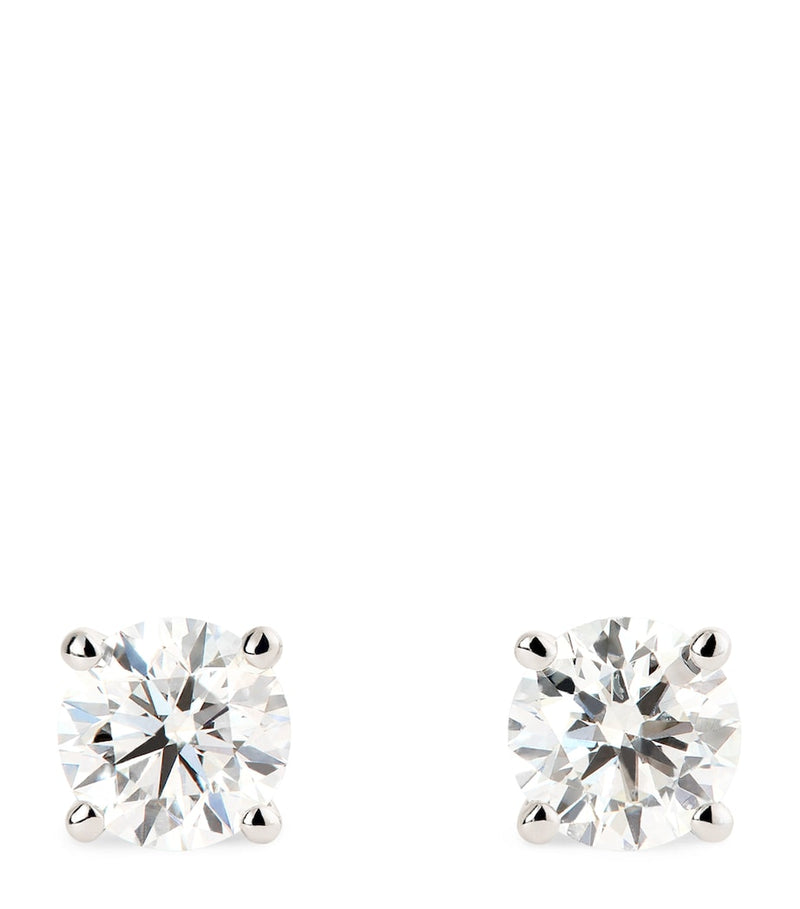 Harrods diamond stud earrings 0.50ct 18K white gold, imported from the UK