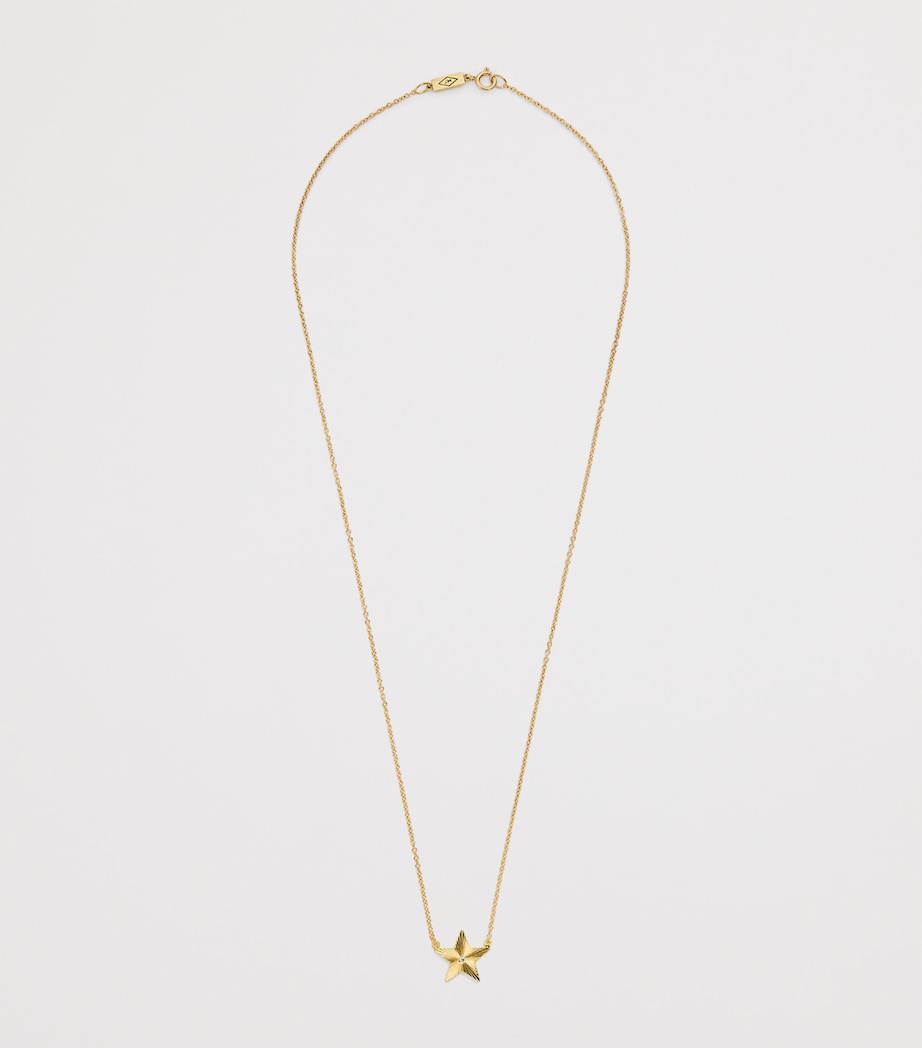 Jennifer Meyer mini yellow gold and diamond 70s star necklace - British product