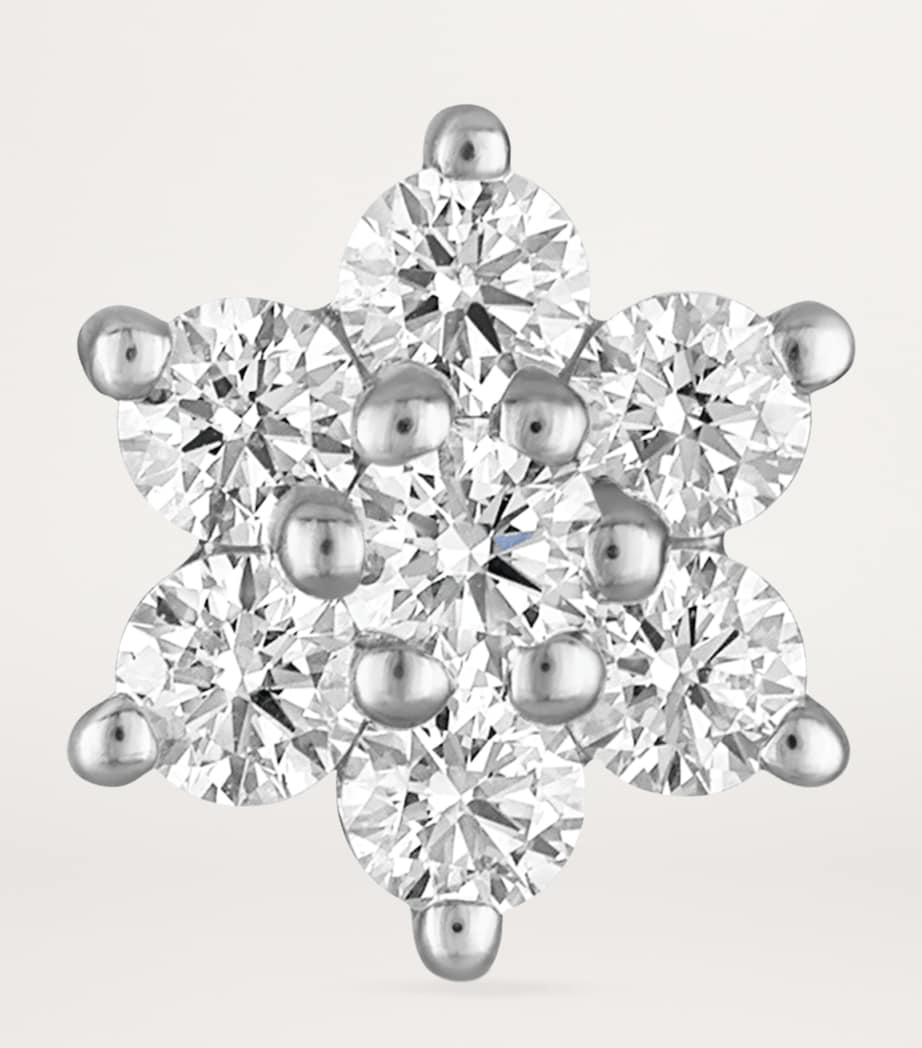 Maria Tash white gold diamond flower stud earring 7mm (British brand)