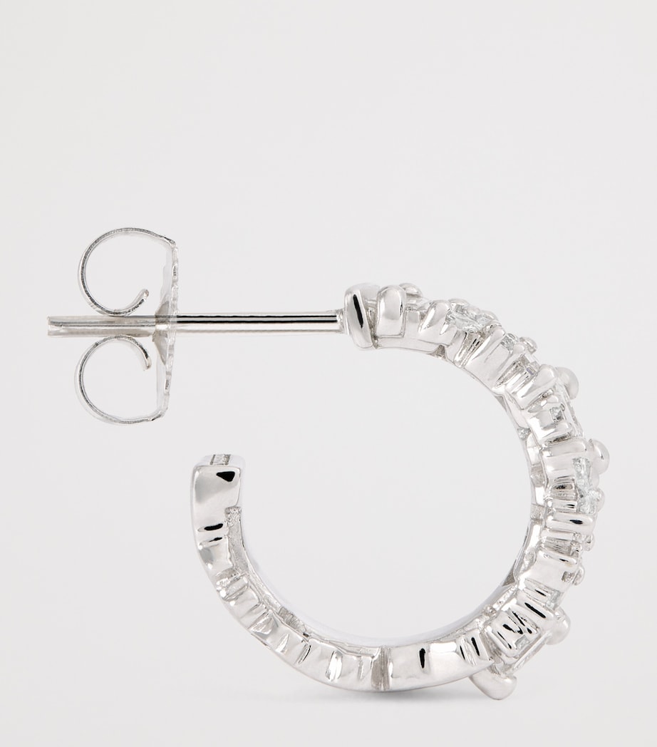 Suzanne Kalan white gold diamond hoop earrings, imported from the UK