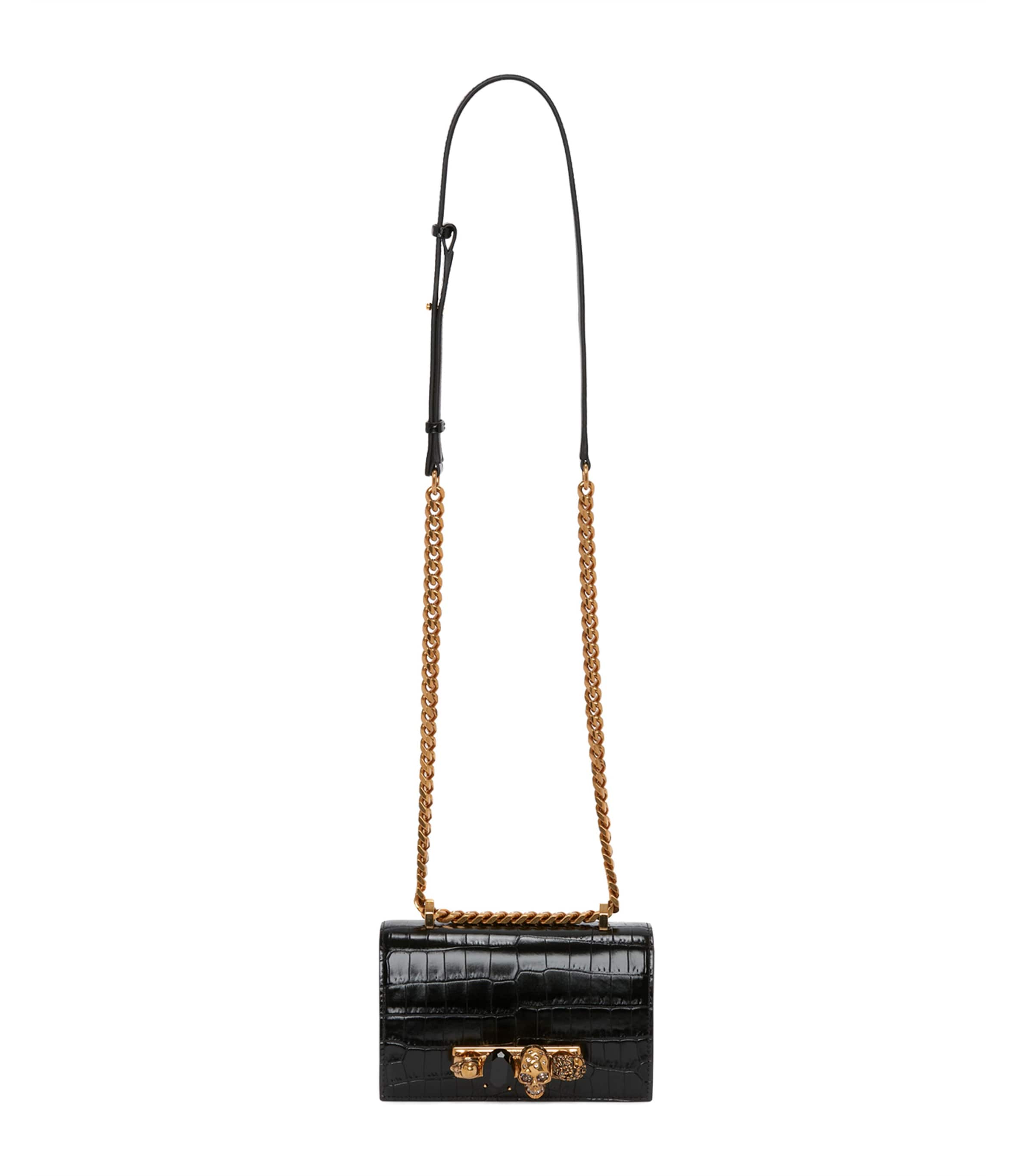 Alexander McQueen leather jewelled satchel, imported from the UK