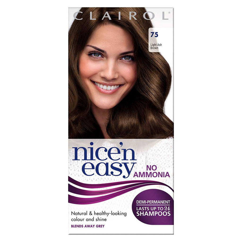 Clairol Nice'n Easy No Ammonia Semi-Permanent Hair Dye 75 Light Ash Brown