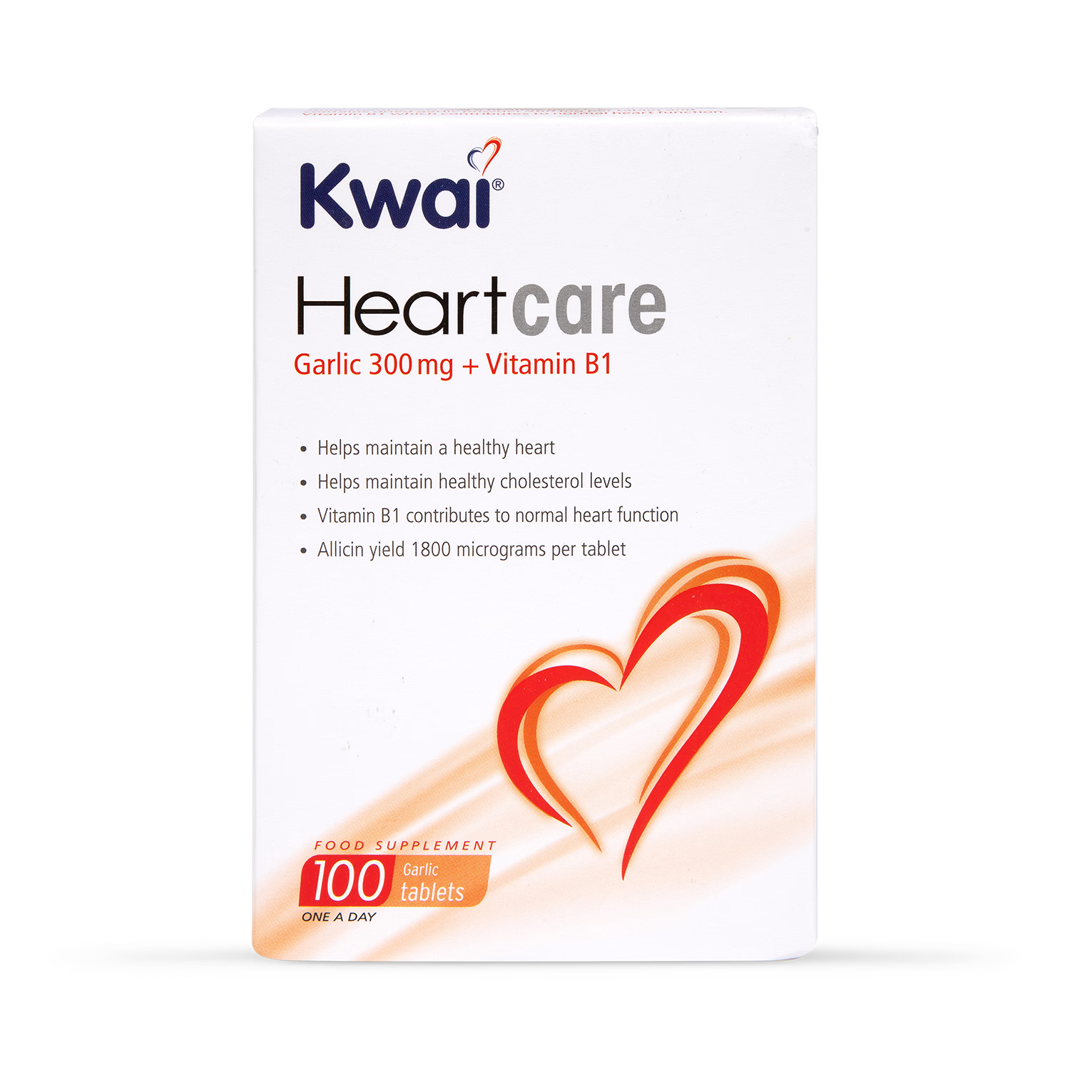 Kwai Heartcare One-a-Day Garlic Supplement 100 Tablets, UK version