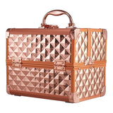 Livingandhome cosmetic box with 2 trays and mirror 24 cm - British product