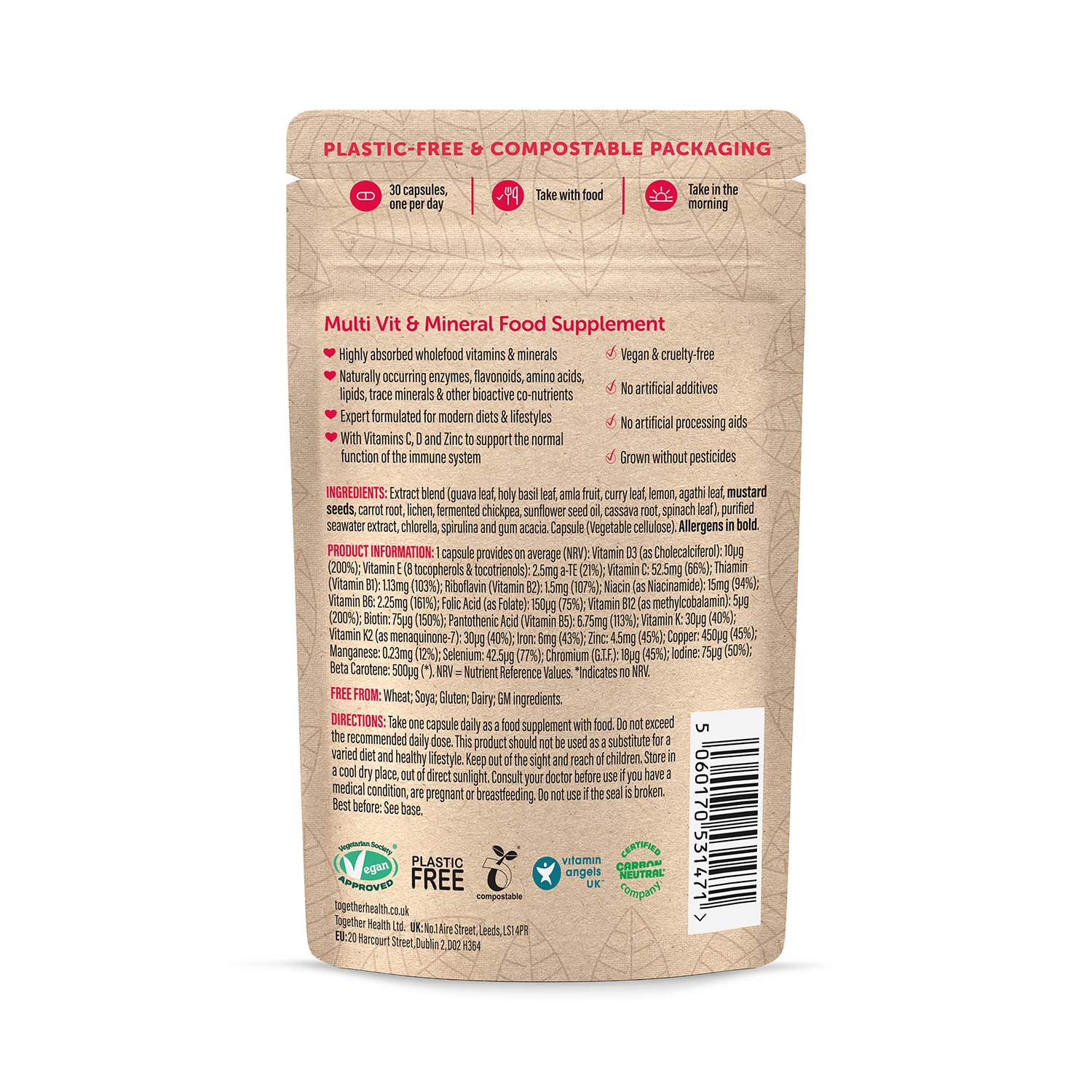 Together Health multivitamin supplement 30 capsules (British brand)