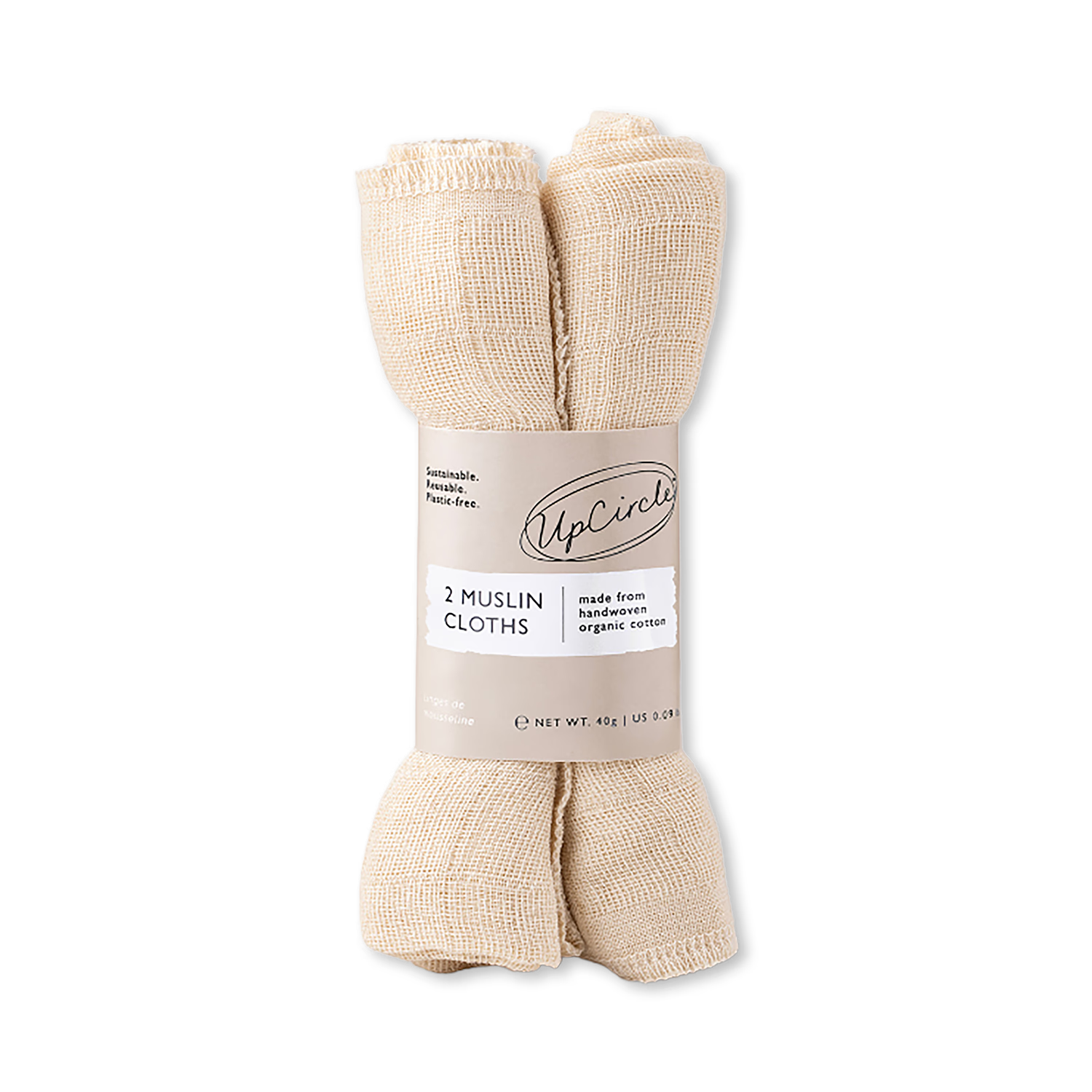 UpCircle muslin cloths 40g organic cotton - British product