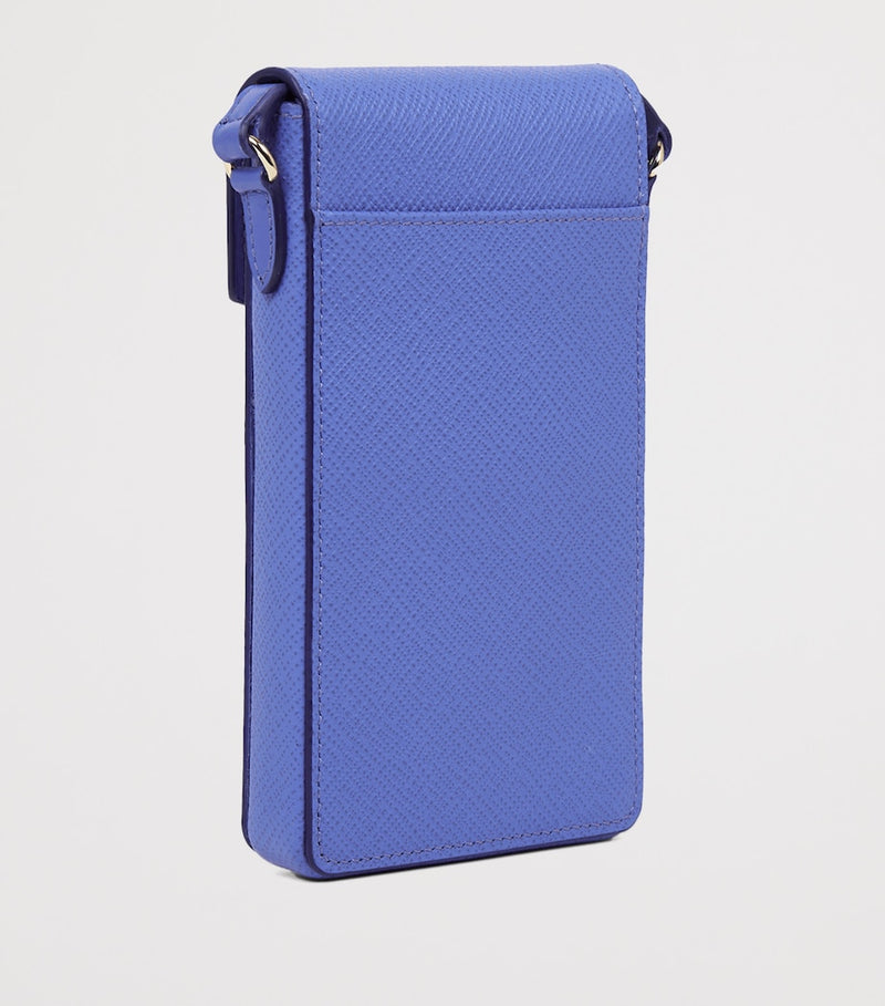 Smythson calfskin Panama envelope phone case (British brand)