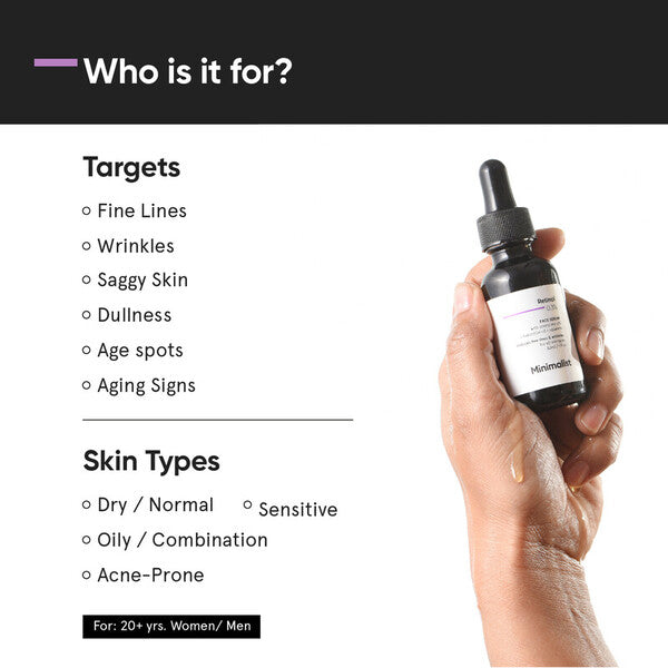 Minimalist 0.3% retinol anti-aging night serum, UK version