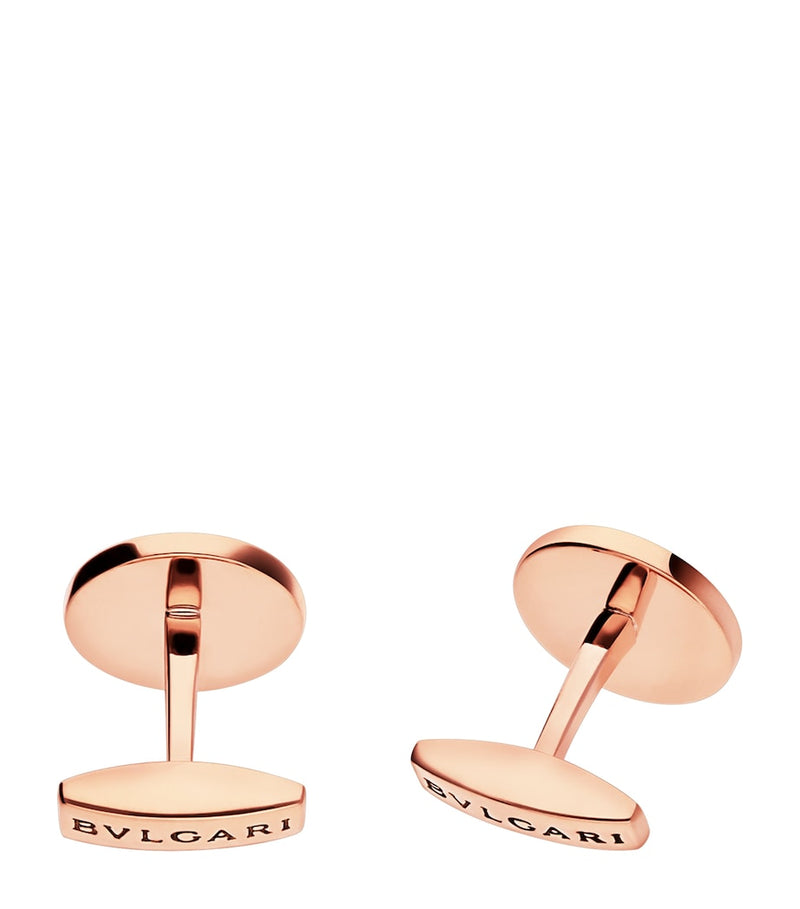 Bvlgari rose gold onyx cufflinks - British product