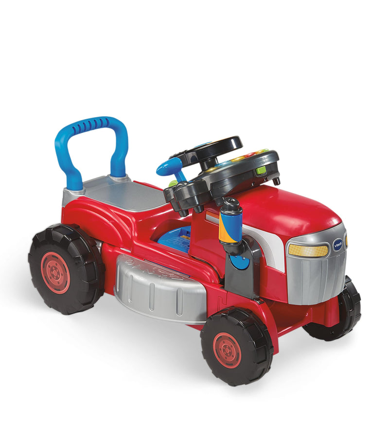 VTech 3-in-1 Mow and Grow tractor toy with sing-along songs for toddlers (British brand)