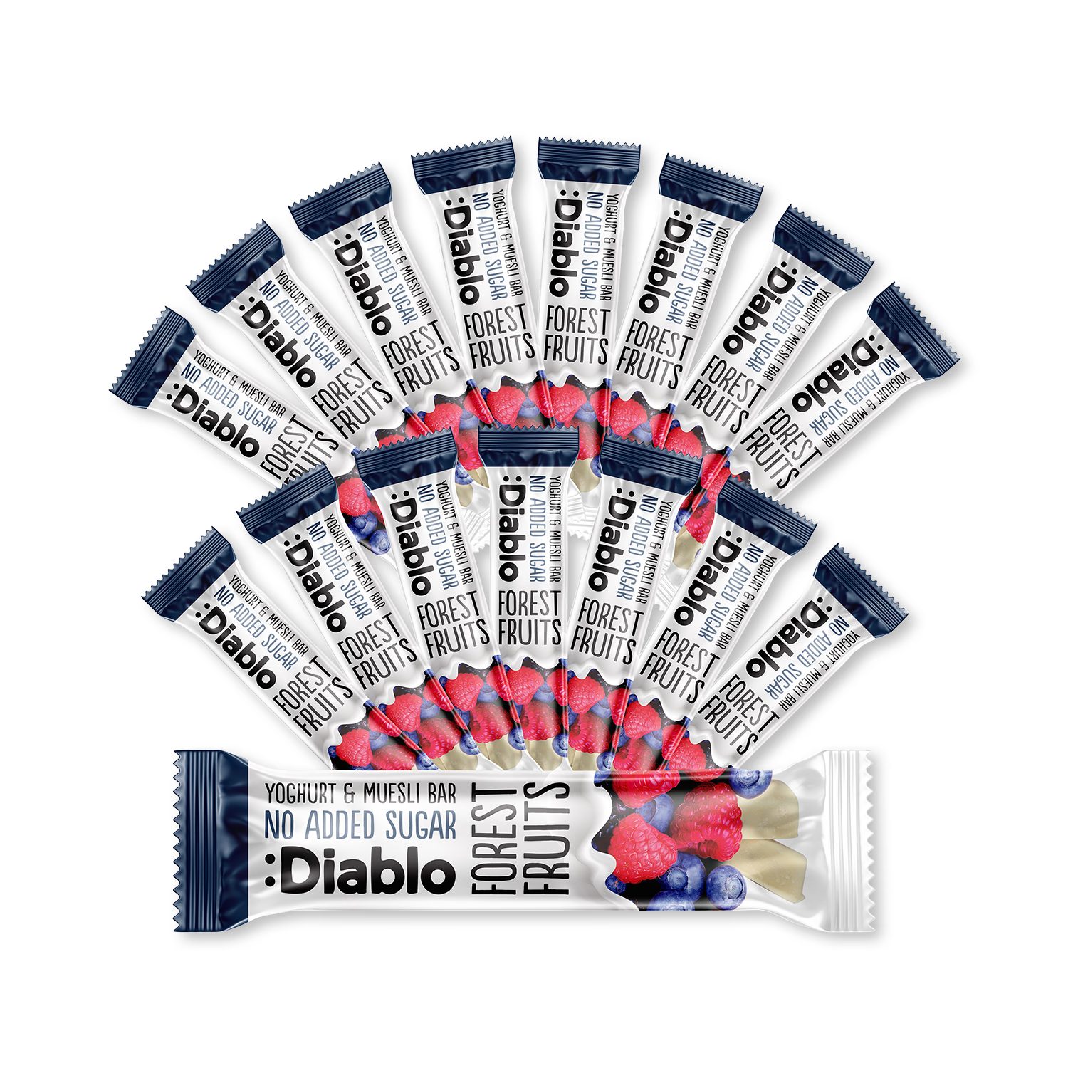 Diablo yoghurt coated muesli bar forest fruits 30g, UK version