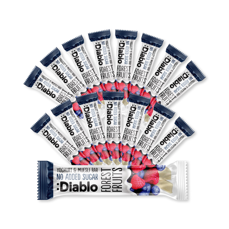 Diablo yoghurt coated muesli bar forest fruits 30g, UK version