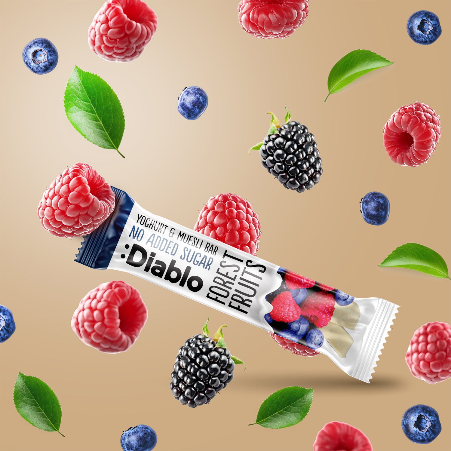 Diablo yoghurt coated muesli bar forest fruits 30g, UK version