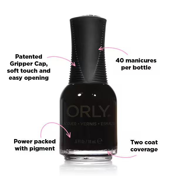 Orly Liquid Vinyl nail polish black 18ml, imported from the UK