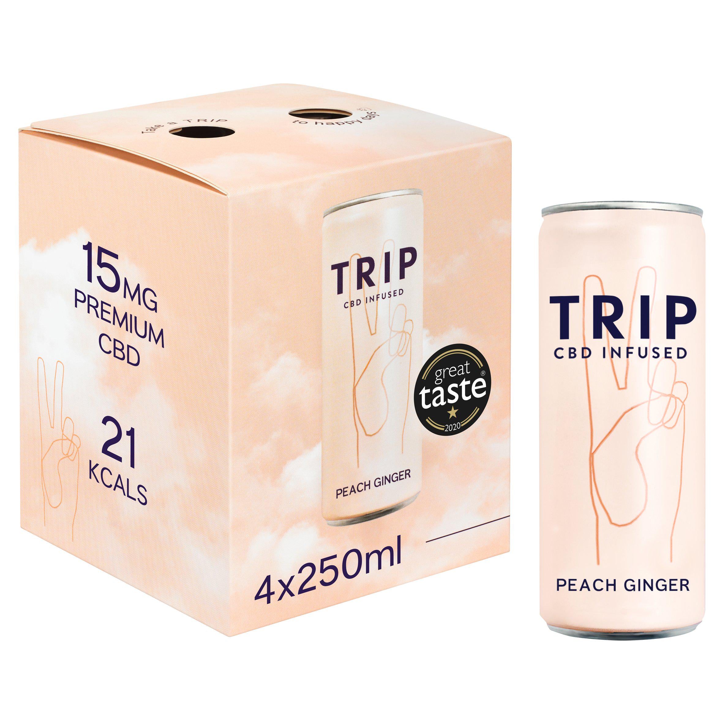 Trip CBD Infused Peach Ginger 4x250ml GOODS Sainsburys   