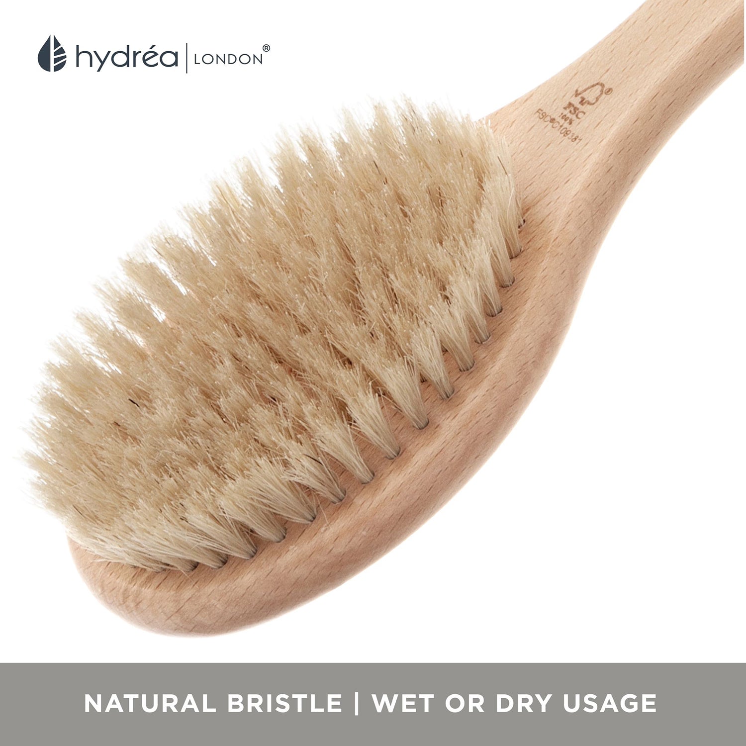 Hydréa London professional natural bristle sauna brush (British brand)
