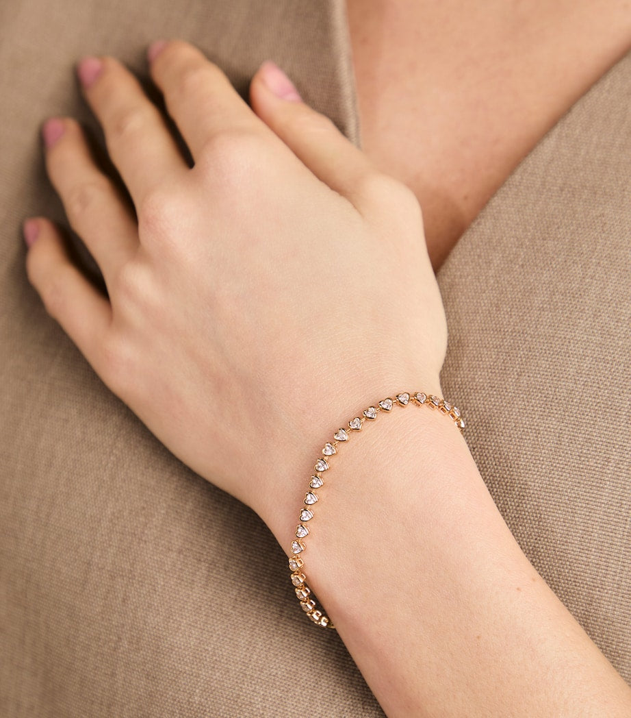 Astrid & Miyu heart tennis bracelet gold-plated, imported from the UK
