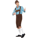 Smiffys Beer Fest Costume blue brown shirt suede lederhosen - British product